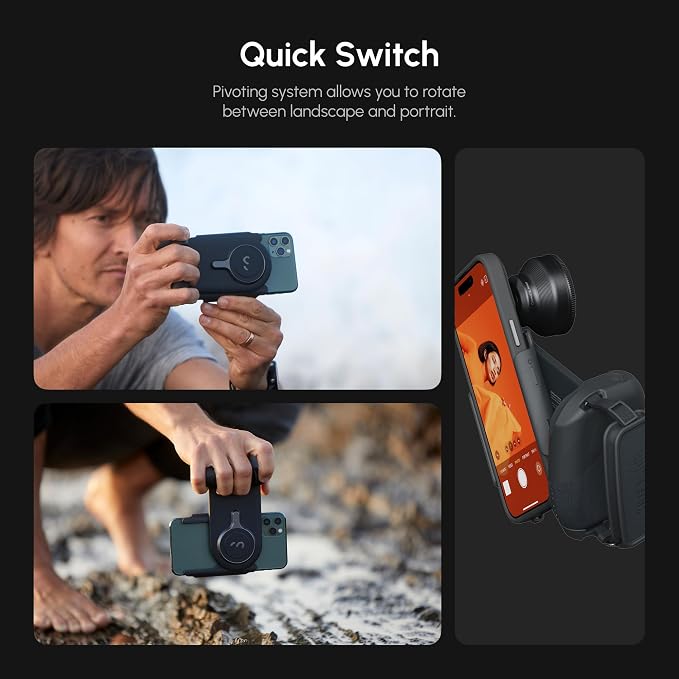 ProGrip Mobile Battery Grip, DSLR-Style Phone Camera Grip with Built-in Powerbank of Qi Charging, Ergonomic Handle with Wireless Shutter Button, Phone Stand Dock, Built-in Cold-Shoe & Tripod Mount - Image 8