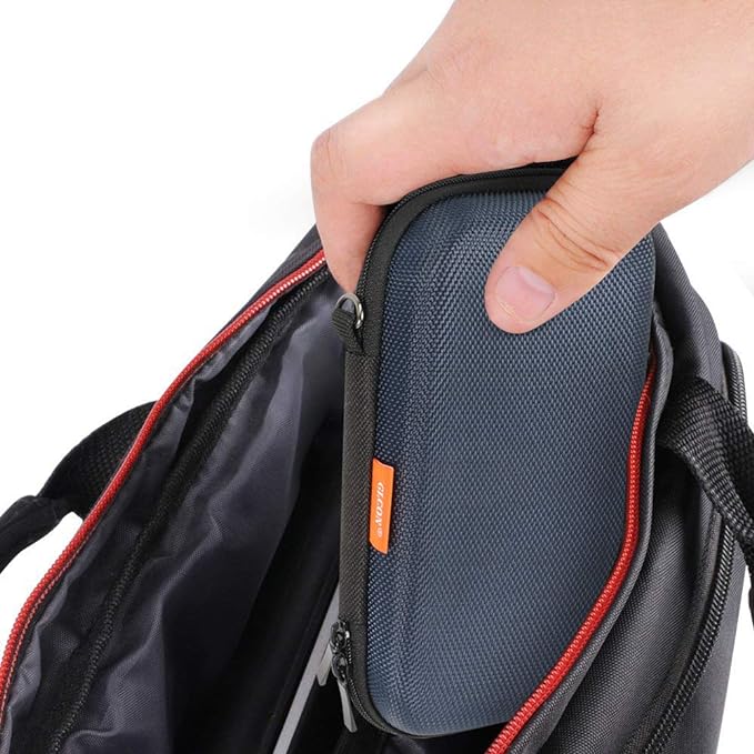 Portable Tech Travel Bag, Grey Blue Hard EVA Protective Storage Bag | Mesh Inner Pocket, Fits Power Bank, Hard Drive, Cell Phone, External Battery, Charging Cable, Zipper - Image 6