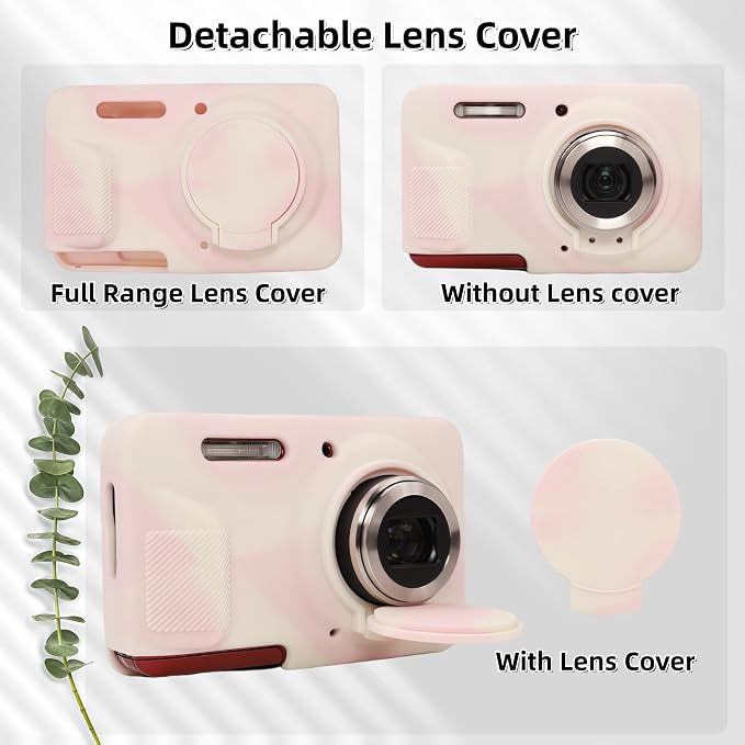 Case for Kodak PIXPRO FZ55, FZ55 accessories | Soft Silicone Protective Case Removable Lens Cover, Comes with 2 Screen Protectors and 1 Wrist Strap. (Mist Pink) - Image 4