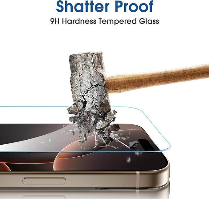 amFilm OneTouch for iPhone 16 Pro Max Screen Protector 6.9'' Tempered Glass | Auto-Alignment, 30s Install, Bubble Free, Scratch & Drop Protection, HD Clear, Camera Lens Protector, 2+2 Pack (16P-6.9'') - Image 4