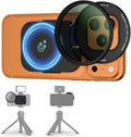 Upgraded 67mm CPL Filter for iPhone 17, Lens Filter Adapter Pouch Set for iPhone 17 16 15 14 Pro Pro Max Plus Air, Magnetic Phone Lens Filter Ring with 1/4-20" & Cold Shoe Pull-Out to Fit 17 Pro Max by JJC