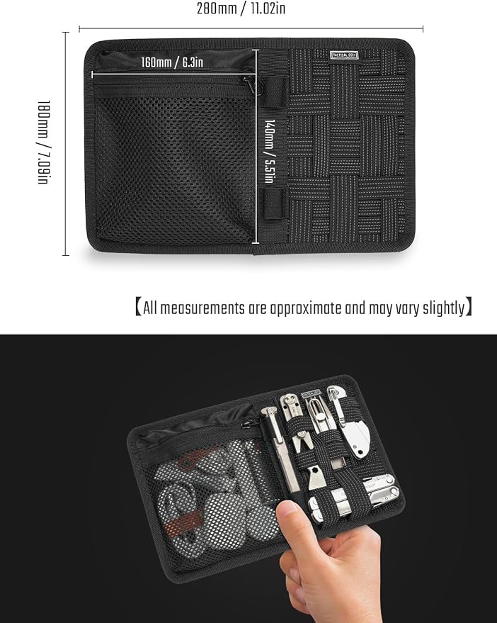TACTICAL_GEEK EDC Organizer Board, Anti-Slip Elastic Woven Board, Utility Bag Insert Panel for Small Gear, Backpack Accessories (TCM10-Black) - Image 2