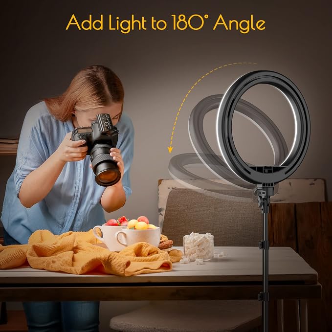 12" Selfie Ring Light with 63" Tripod Stand, Dimmable LED Ring Light with Phone Holder and Wireless Remote, [2-in-1] RGB & Selfie Stick for Photography/Makeup/Live Stream/YouTube - Image 4