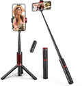 ATUMTEK Selfie Stick Tripod, 3-in-1 Extendable Aluminum Phone Tripod with Detachable Bluetooth Remote, Compatible with iPhone 17/16/15/14/13/12/11/11 Pro/XS Max/XR and Samsung Smartphones, Red by ATUMTEK