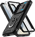 Gritup for Samsung Galaxy S26 Case with Slide Camera Cover | 2*Screen Protector, Build in 360° Rotating Ring Kickstand, Military Grade Protective Cover for Samsung S 26, Black by Gritup