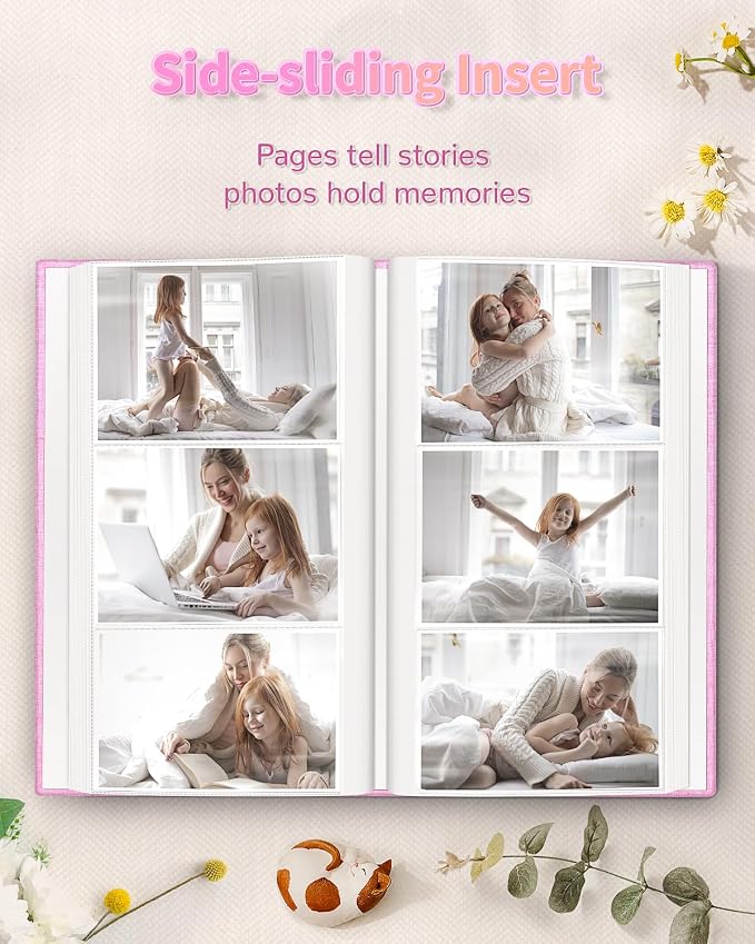 Artfeel Photo Album 4x6 with 300 Pockets,Slip-in Picture Albums,Linen Cover Memory Book with Front Window,White Page Vertical Photo Book for Wedding,Family,Anniversare,Baby,Vacation - Image 5