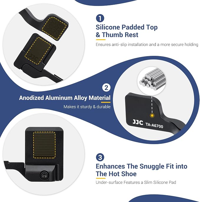 Foldable A6700 Thumb Up Grip Rest for Sony Alpha A6700 Thumb Accessories | Aluminum Alloy Metal Alpha 6700 Thumb Grip, Thumb Rest Support Holder, Not Affect The Use of Camera Buttons - Image 5