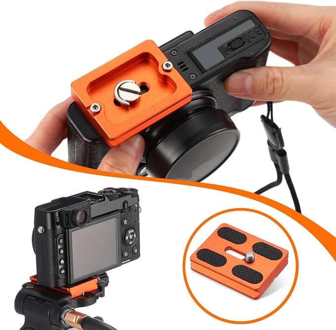 Frienda Quick Release Plate Tripod 1/4-20 DSLR,Pu50,Orange | Tripod Mount Plate, Camera Tripod Mount for DSLR Camera Tripod Ball Head , Metal, 1.9 x 1.5 x 0.4 Inch - Image 6