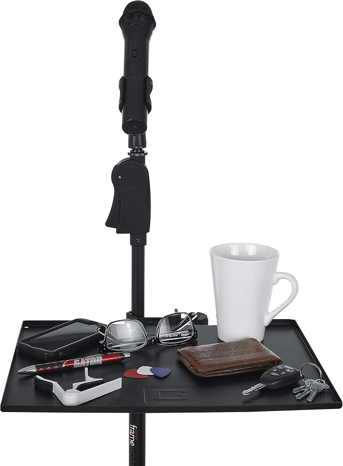 Gator Frameworks 11 x 15" Mic Stand Utility Shelf (GFW-SHELF1115) | Clamps to Most Microphone Stands, 10 lb. Weight Capcity, Keeps Accessories within Reach - Image 6
