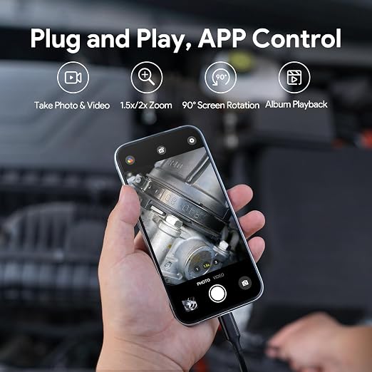 DEPSTECH 2K Endoscope Camera with Light, Dual Lens 2560P Phone Borescope | Inspection Scope for iPhone Android, Semi-Rigid Snake Cable, 9LEDs, IP67 Waterproof, for Automotive, HVAC, Plumbing, Mechanic - Image 3