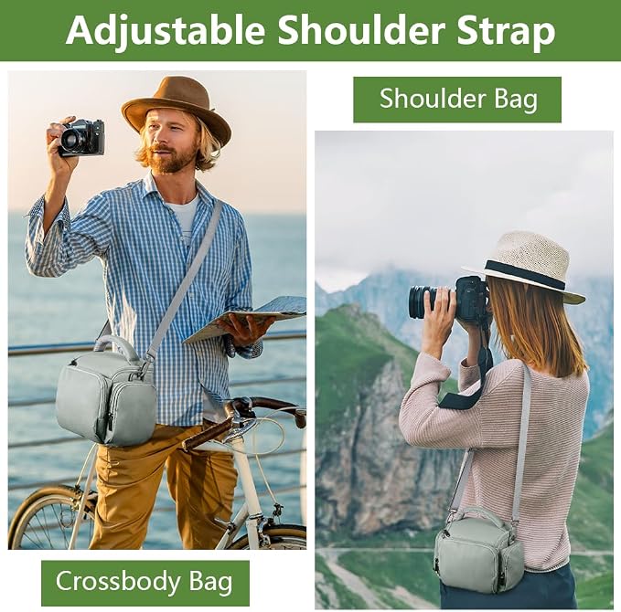 Ainiv DSLR Camera Bag, Large Waterproof Anti-Shock SLR Camera Case, Grey | Adjustable Shoulder Strap Camera Backpack, Portable Crossbody Single Shoulder Backpacks Compatible with Canon, Sony, Nikon - Image 8