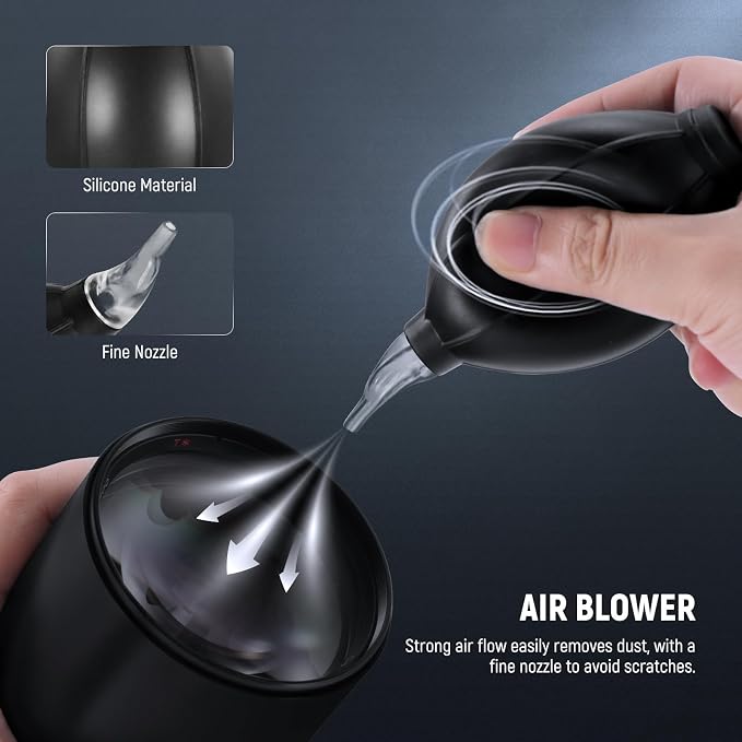NEEWER 2 in 1 Camera Lens Cleaning Kit for Electronics, Smartphones, Tablets, 1x Camera Air Blower + 1x Soft Cleaning Cloth, HM-50 - Image 2