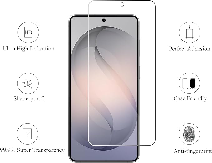 Ailun Screen Protector + Camera Lens Protector for Galaxy S26+ / S26 Plus | 3+2 Pack, 6.7 Inch, Tempered Glass, Fingerprint Unlock, 0.25mm, Anti-Scratch, Case Friendly, HD - Image 2