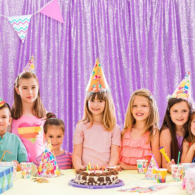 SquarePie 8x10ft Lavender Sequin Backdrop, High Density Non-Transparent Glitter Curtain for Photography, Birthday, Wedding Party Decorations, Thick Solid Background with 4" Rod Pocket, 1 Panel - Image 9