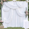 40ftx10ft Wrinkle Free White Backdrop Curtains for Party Background, 8 Panels 5x10ft Silky Polyester Photo Backdrop Drapes Back Drop Cloth for Wedding Birthday Photography Bridal Baby Shower Decor by CO-AVE