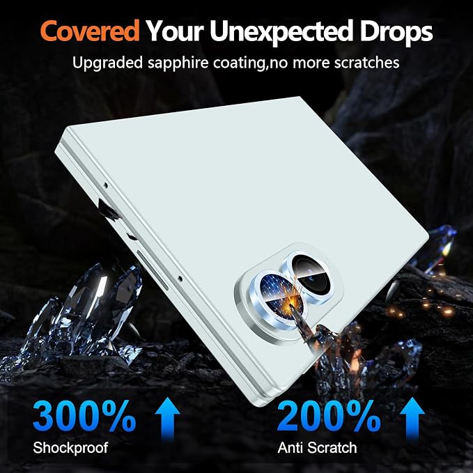 for Samsung Galaxy Z Fold 8 Camera Lens Protector, Individual Metal Ring Tempered Glass Lens Cover, [Strong Adsorption] Scratch Resistant Ultra-Thin HD Clear Lens Cover, 1 Set-Blue - Image 5