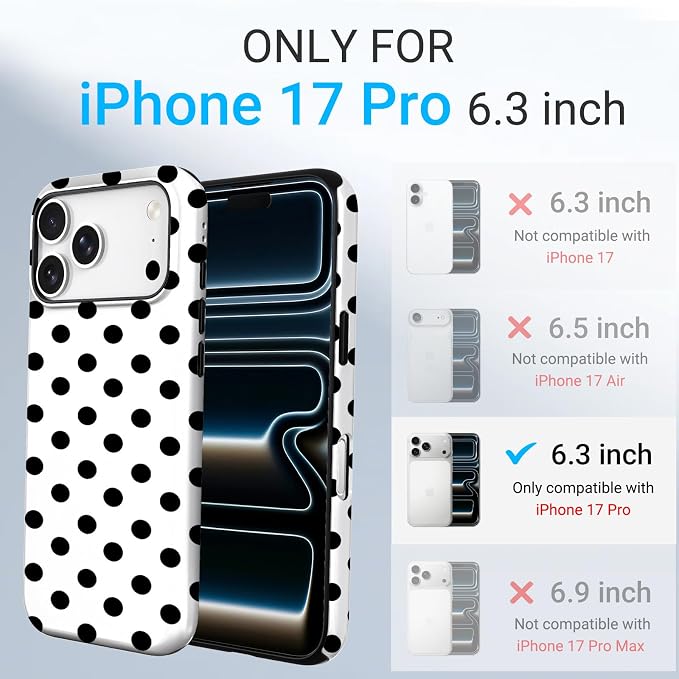 TPU Phone Case for iPhone 17 Pro, MagSafe Wireless Charging Compatible, Shockproof Slim Fit Protective Cover with Anti-Yellowing & Raised Camera Protection (Point 5, iPhone 17 Pro(6.3")) - Image 2