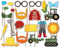 Farm Green Tractor Time Photo Booth Props Kit - 20 Pack Party Camera Props Fully Assembled by BirthdayGalore