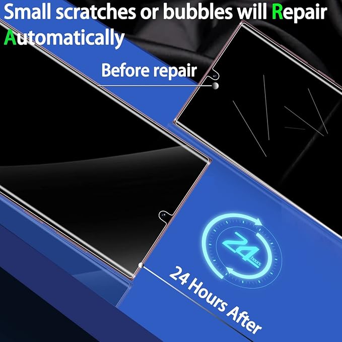 IMBZBK for Samsung Galaxy S22 Ultra 5G Screen Protector, 3+3 Pack | Flexible TPU Film with Tempered Glass Camera Lens Protector, Fingerprint Suitable, Case Friendly [3+3 Pack] - Image 3