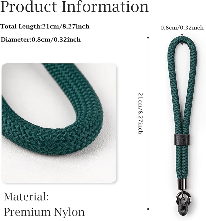 VOVMOEYA Camera Wrist Strap Rope,Camera Hand Strap Compatible with Fujifilm Nikon Canon Sony DSLR Camera - Dark Green - Image 2