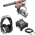 Rode NTG5 Shotgun Microphone Bundle with Zoom F3 32-Bit Float Field Recorder and StreamEye Cans50 Headphones — Supercardioid Location Kit for Filmmaking, Documentary, ENG, Production Sound by StreamEye