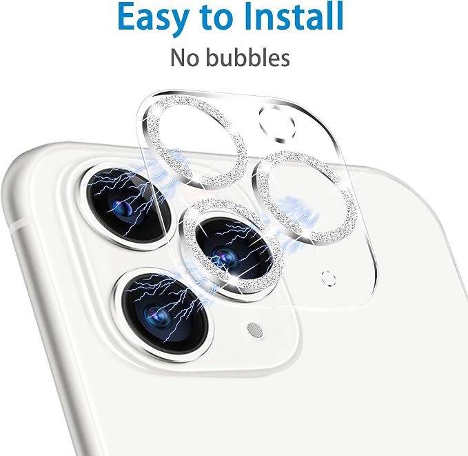 3 Pack Dengduoduo Tempered Glass Camera Lens Protector for iPhone 11 Pro 5.8" & iPhone 11 Pro Max 6.5", Bling Sparkle, Ultra HD, 9H Hardness, Anti-Scratch, Case Friendly, Easy to Install [No Affect on Night Shots] - Image 7