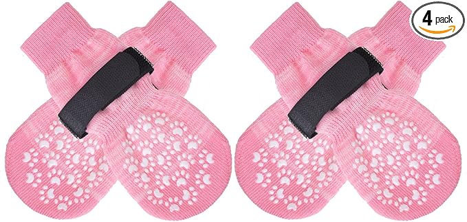 EXPAWLORER Anti Slip Dog Socks to Prevent Licking Paws, Doggie Shoes for Hot Pavement, Pet Booties for Small Medium Large Senior Dogs, Traction Control Dog Boots & Paw Protectors for Hardwood Floors by EXPAWLORER