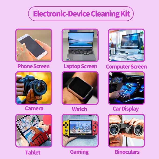 2 Pack Electronic Screen Cleaner Spray, Hatstart Cell Phone Touch Screens Cleaning for TV Laptop Computer Tablet PC LCD Flat Screens and Car Display, Compatible with iPhone iPad MacBook Pro, Pink - Image 5