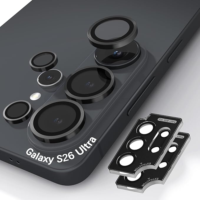 Orzero (2 Sets) Camera Lens Protector for Samsung Galaxy S26 Ultra, [EZ Install] [Case-Friendly] 9H Tempered Glass CD Pattern Lens Cover, Military-Grade Shockproof, HD Clarity Anti-Glare (Black) by JumpIntoOrzeroLet%E2%80%99sExploreLikeNeverBefore