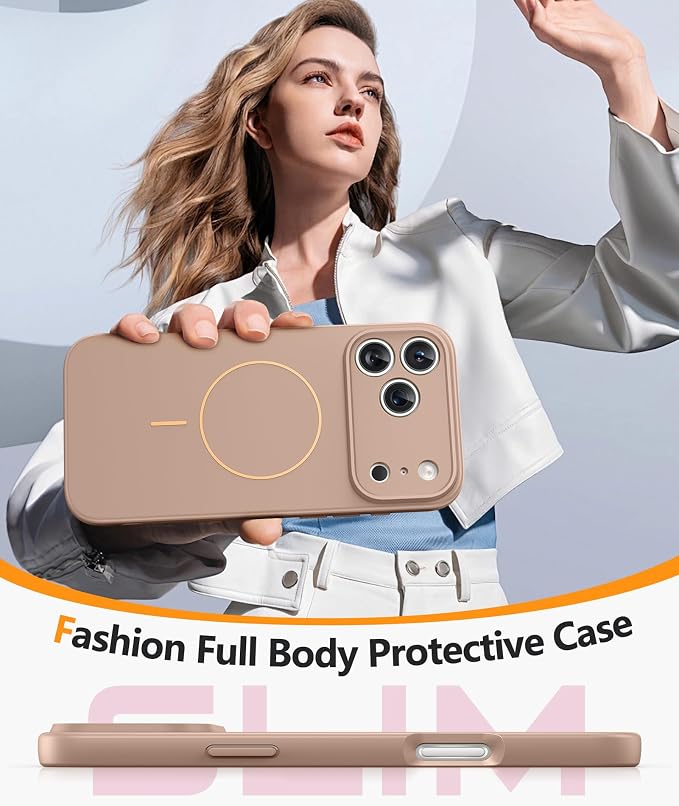 FNTCASE for iPhone 17 Pro Max Case, Fit for Magsafe, Screen Protector | Full Camera Protection, Integrated Silicone, 14FT Military Grade Drop Proof, Shockproof Protective Phone Cover, Full Gold - Image 6