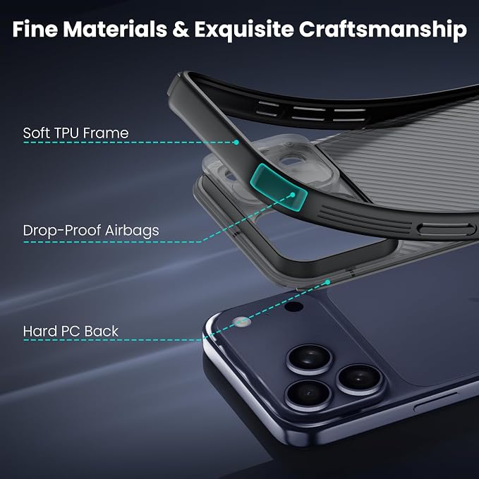 Nillkin for iPhone 17 Pro Max Case with Slide Camera Cover | Full Camera Protection | Thin Slim Fit | Shockproof Protective | Phone Case for iPhone 17 Pro Max, Transparent Black - Image 8