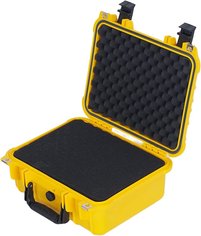 MEIJIA All Weather IP67 Waterproof Hard Camera Case,Hard Protective Case,Hard Case with Customizable Foam,Fit Use of Drones,Camera,Equipments,Pistols(Yellow,13.35 x11.63x5.98inches) - Image 6