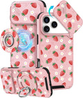 Buleens for iPhone 17 Pro Max Case 6.9 Inch - with Ring Stand & Camera Cover Aesthetic Cute Designed Women Girls Pretty Girly Kawaii Strawberry Phone Case for iPhone 17 Pro Max Compatible with Magsafe by Buleens