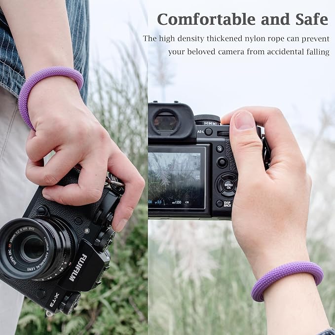 VOVMOEYA Camera Wrist Strap Rope,Camera Hand Strap Compatible with Fujifilm Nikon Sony DSLR Camera - Purple - Image 4