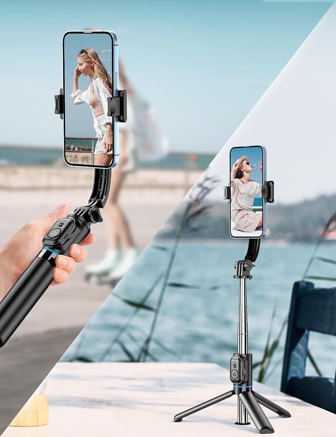 Selfie Stick, 41'' Extendable Phone Tripod Stand with Phone Holder & Detachable Remote, 360° Rotation Selfie Stick Tripod for Cell Phone Compatible with iPhone, Android, Samsung - Image 9