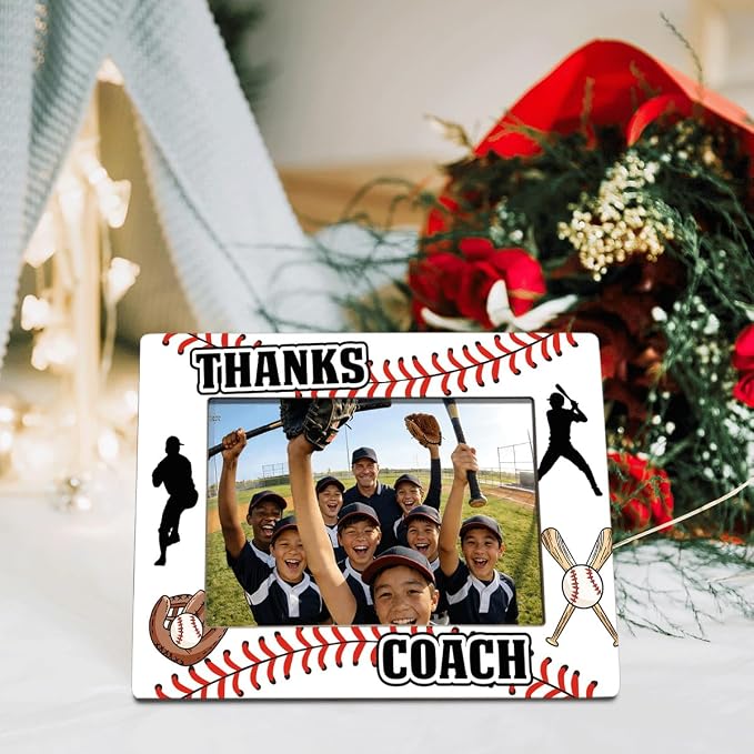 Thanks Coach Photo Frame, Baseball Picture Frame, Sports Themed Decor Tabletop Display Frames for Players and Coaches, Gift to Baseball Enthusiasts for 4x6 Inches Photos - Image 3