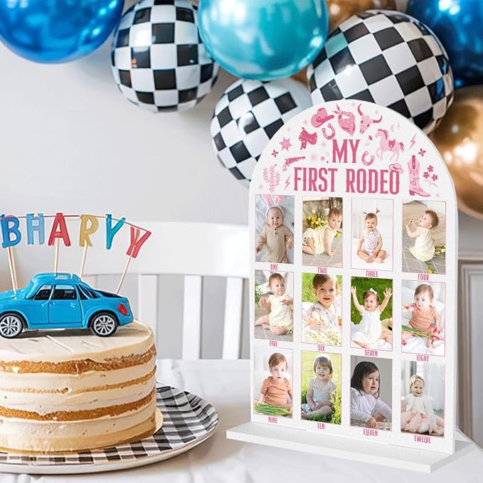 My First Year Photo Board Baby Milestone Signs One Year of Baby Photo Board, Best Babies Keepsake 10x14 Inches Acrylic Sign Decor Fits 2" x 3" Photo A09 - Image 4