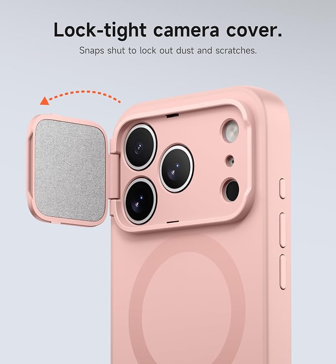 SURITCH for iPhone 17 Pro Max Case with Camera Control Cover, Camera Cover and Adjustable Kickstand, Compatible with MagSafe, Shockproof Bumper Protective Cases 6.9 Inch, Pink - Image 4