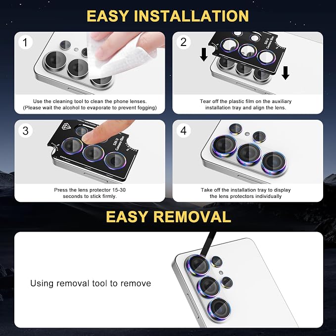Camera Lens Protector for Samsung Galaxy S26 Ultra, Colorful | Tempered Glass, Auto-align Tray, Easy Installation, Case Friendly, Anti-Scratch, HD Clear, Ultra Slim - Image 6