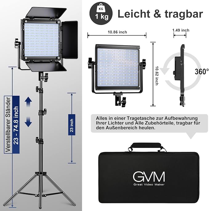GVM RGB LED Panel Video Light, Photography Lighting with APP Control, 800D Video Lighting Kit for YouTube Studio, Gaming, Streaming, Conference, 8 Kinds of Scene Lights, CRI 97, 2 Packs - Image 6