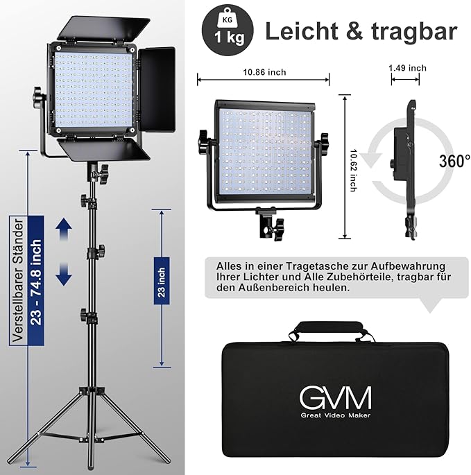 GVM 800D RGB Led Video Light, 2PCS Video Lighting Kit with APP Control, 40W Photography Lighting Led Panel Light with 18 Kinds of The Scene Lights for Studio YouTube, 3200K-5600K, CRI 97+ - Image 7