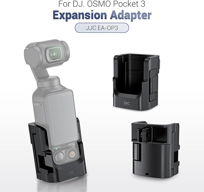 JJC Expansion Adapter for DJI Osmo Pocket 4 3 / Xtra Muse,Ultra Lightweight | Protective Cage with Cold Shoe Mount & Folding 2-Fingers Interface,Not Interfere Joystick - Image 2