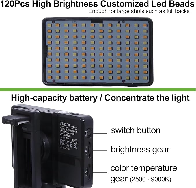 Tattoo Light Photography Kit, 120 LED Lights, CPL Filter | Tripod & Phone Holder to Remove Glare & Capture True Colors professional Tattoo Supplies - Image 4