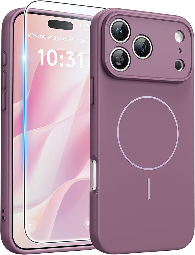 FNTCASE for iPhone 17 Pro Case, Fit for Magsafe, Screen Protector | Full Camera Protection, Integrated Silicone, 14FT Military Grade Drop Proof, Shockproof Protective Phone Cover, Full Purple by FNTCASE