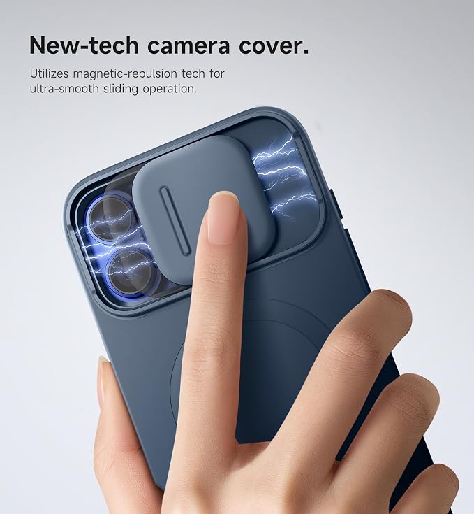 SURITCH for iPhone 16 Plus Case with Magnetic Camera Slide Cover and Adjustable Kickstand, Compatible with MagSafe, Shockproof Bumper Case Slim Protective Cover for iPhone 16 Plus 6.7 Inch, Blue - Image 4