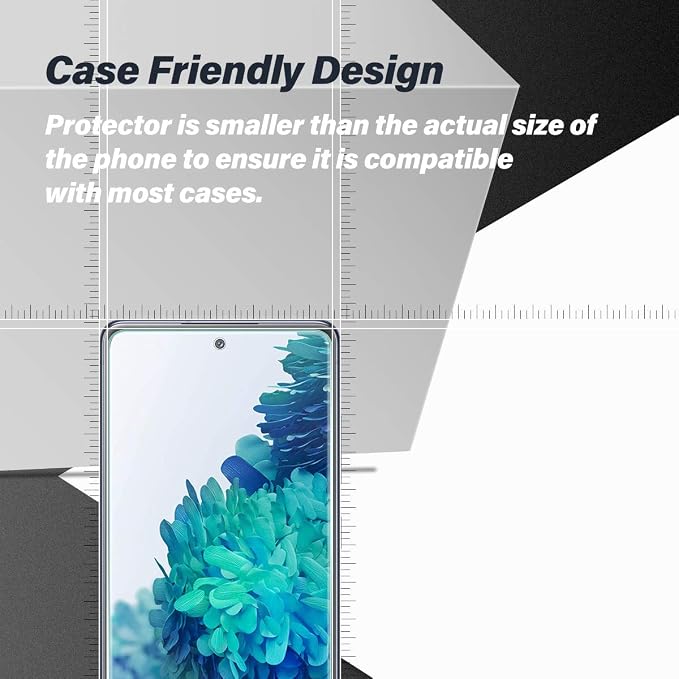 BIGFACE Galaxy S20 FE Tempered Glass Screen Protector + Camera Lens Protectors, 2 Pack, Anti-Bubble 3D Curved Accuracy Film - Image 3