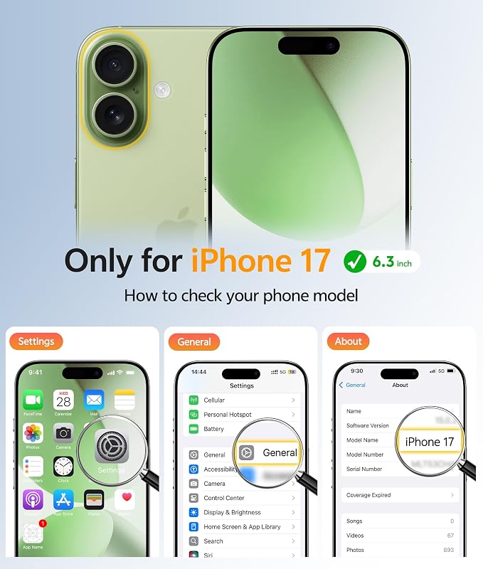 FNTCASE for iPhone 17 Case, Compatible with Magsafe, Glass Screen Protector | Full Camera Protection, Translucent Matte, 14FT Military Grade Drop Proof, Shockproof Protective Phone Cover, Light Moss - Image 2
