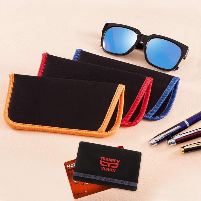 TRIUMPH VISION 3 Pack Reading Glasses Pouch Soft Case Eyeglass Sleeve Slim | Alternative to Bulky Case in bag, Lightweight Lined Padded Protect Optical lens Slip in, Cute Pattern Portable for Daily Use - Image 5