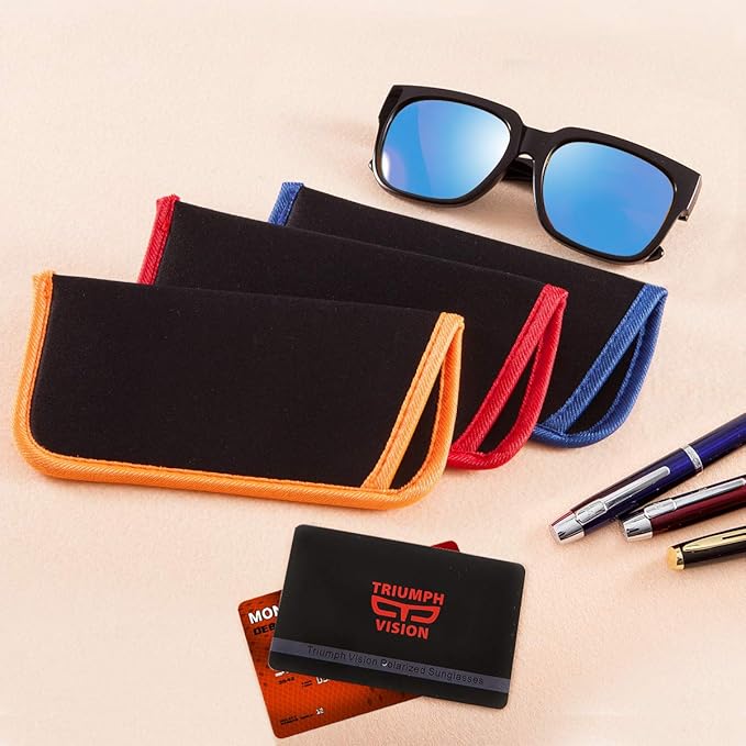 TRIUMPH VISION 3 Pack Reading Glasses Pouch Soft Case Eyeglass Sleeve Slim | Alternative to Bulky Case in bag, Lightweight Lined Padded Protect Optical lens Slip in, Cute Pattern Portable for Daily Use - Image 5