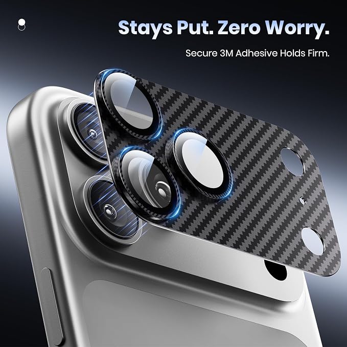 for iPhone 17 Pro Camera Lens Protector - 12FT Shatterproof | Military Grade Protection, Strong Adsorption, 9H+ Tempered Glass Camera Screen, Full Protective Cover, Case Friendly - Image 5